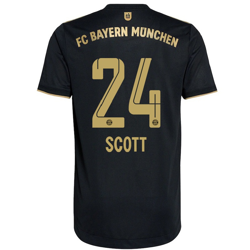 Naisten Jalkapallo Christopher Scott #24 Musta Vieraspaita 2021/22 Lyhythihainen Paita T-paita