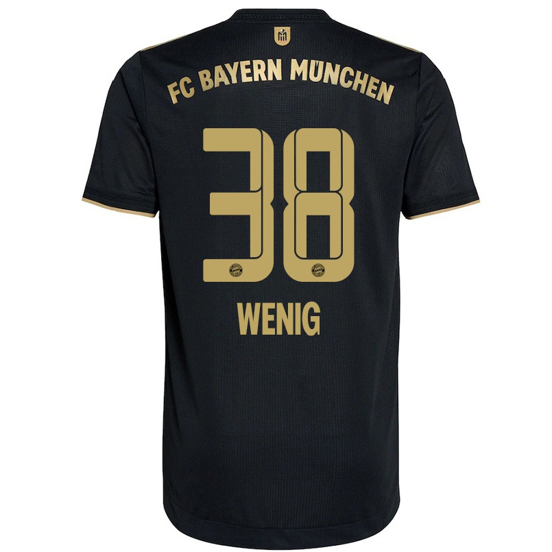 Naisten Jalkapallo Marcel Wenig #38 Musta Vieraspaita 2021/22 Lyhythihainen Paita T-paita