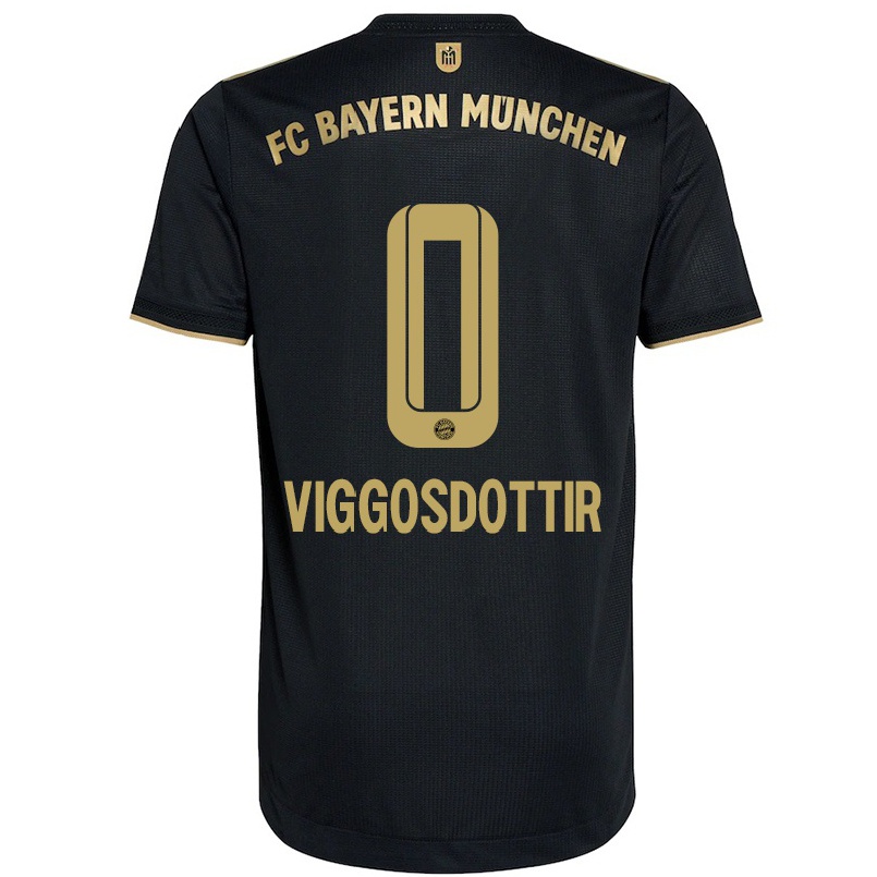 Naisten Jalkapallo Glodis Perla Viggosdottir #0 Musta Vieraspaita 2021/22 Lyhythihainen Paita T-paita