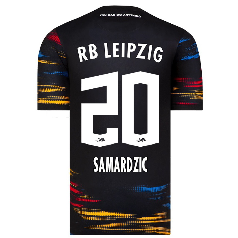 Naisten Jalkapallo Lazar Samardzic #20 Musta Keltainen Vieraspaita 2021/22 Lyhythihainen Paita T-paita