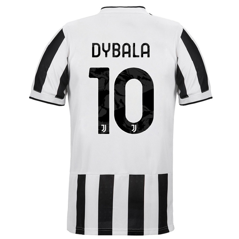 Naisten Jalkapallo Paulo Dybala #10 Valkoinen Musta Kotipaita 2021/22 Lyhythihainen Paita T-paita