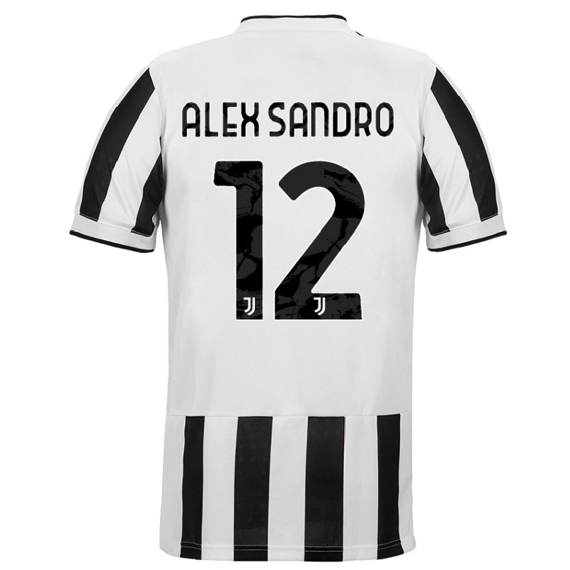 Naisten Jalkapallo Alex Sandro #12 Valkoinen Musta Kotipaita 2021/22 Lyhythihainen Paita T-paita