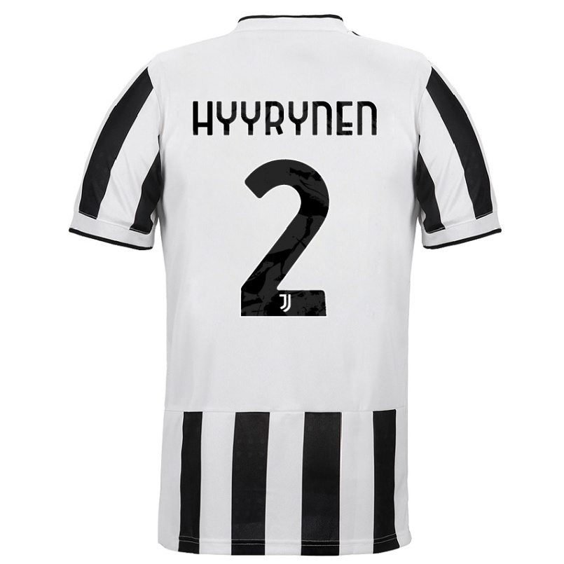 Naisten Jalkapallo Tuija Hyyrynen #2 Valkoinen Musta Kotipaita 2021/22 Lyhythihainen Paita T-paita