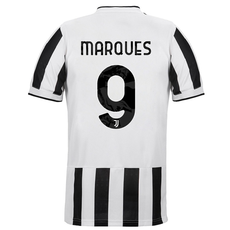 Naisten Jalkapallo Alejandro Marques #9 Valkoinen Musta Kotipaita 2021/22 Lyhythihainen Paita T-paita