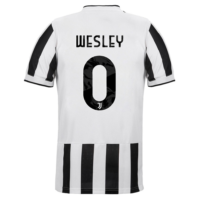 Naisten Jalkapallo Wesley #0 Valkoinen Musta Kotipaita 2021/22 Lyhythihainen Paita T-paita
