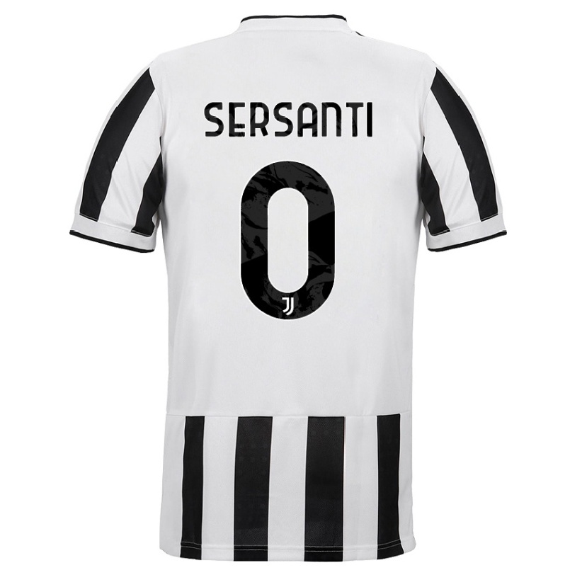 Naisten Jalkapallo Alessandro Sersanti #0 Valkoinen Musta Kotipaita 2021/22 Lyhythihainen Paita T-paita