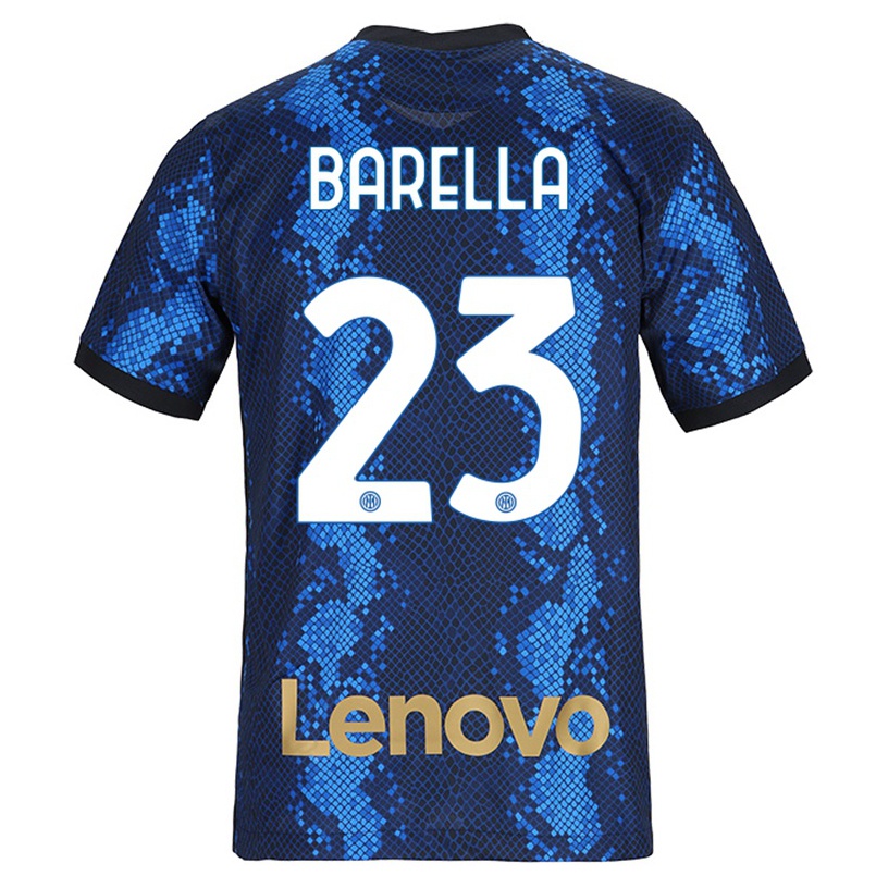 Naisten Jalkapallo Nicolo Barella #23 Tummansininen Kotipaita 2021/22 Lyhythihainen Paita T-paita