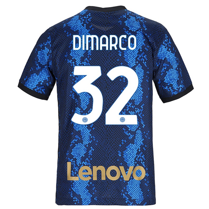 Naisten Jalkapallo Federico Dimarco #32 Tummansininen Kotipaita 2021/22 Lyhythihainen Paita T-paita