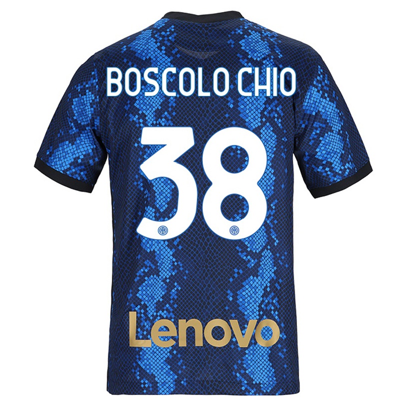 Naisten Jalkapallo Riccardo Boscolo Chio #38 Tummansininen Kotipaita 2021/22 Lyhythihainen Paita T-paita
