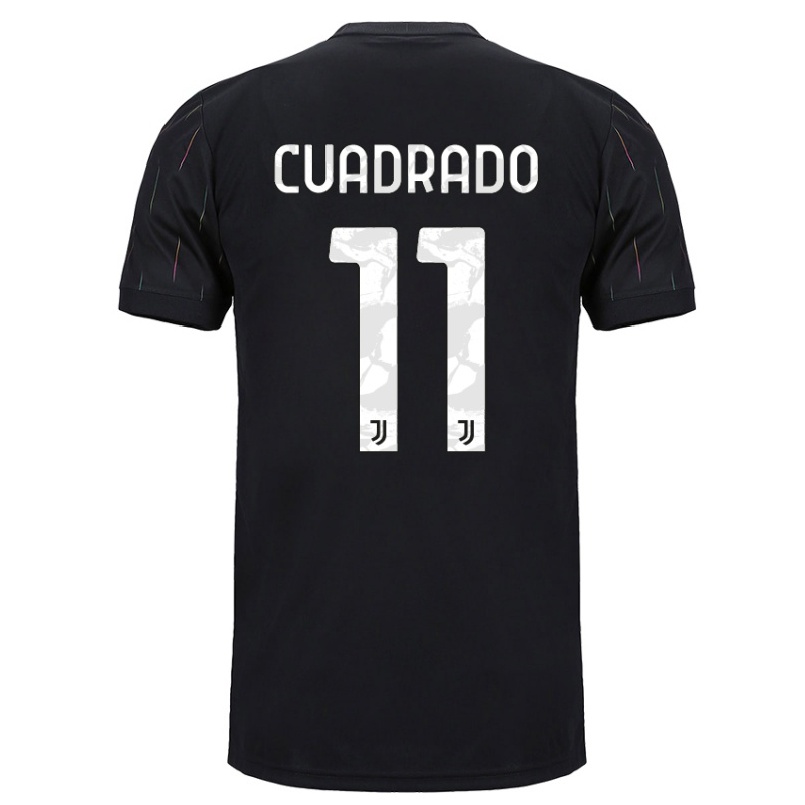 Naisten Jalkapallo Juan Cuadrado #11 Musta Vieraspaita 2021/22 Lyhythihainen Paita T-paita