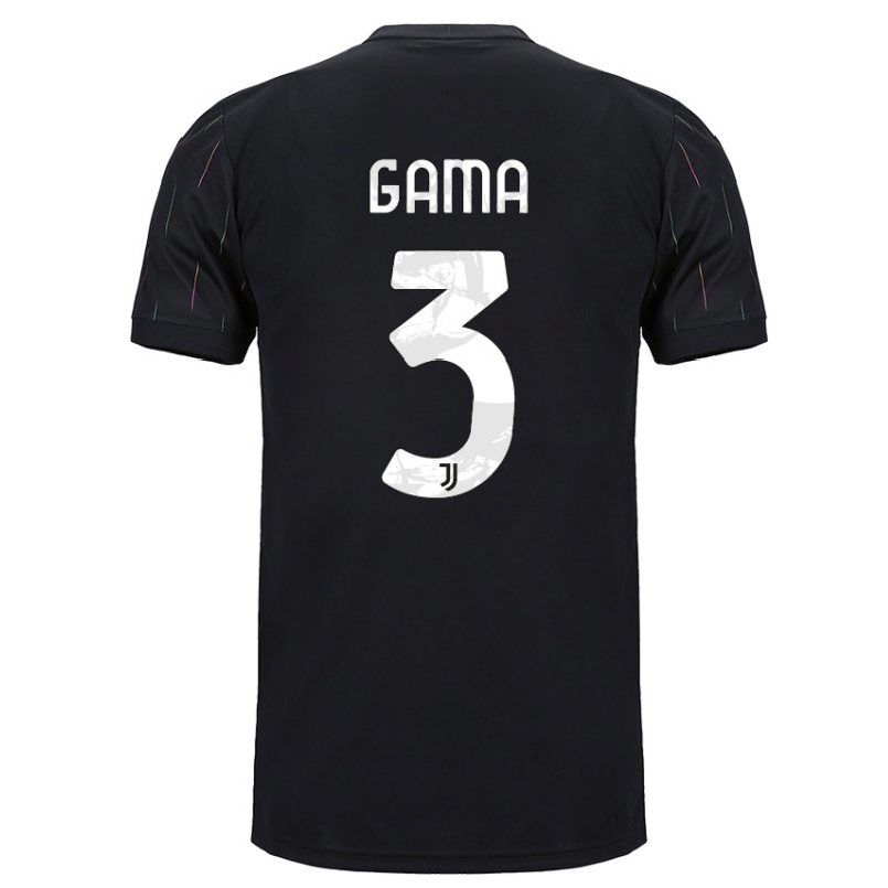 Naisten Jalkapallo Sara Gama #3 Musta Vieraspaita 2021/22 Lyhythihainen Paita T-paita