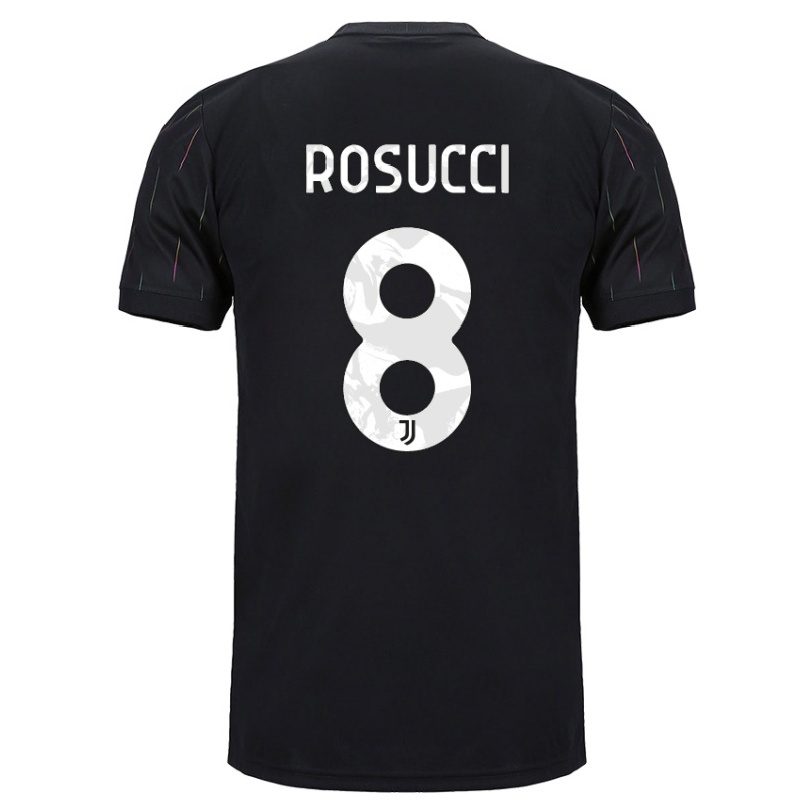 Naisten Jalkapallo Martina Rosucci #8 Musta Vieraspaita 2021/22 Lyhythihainen Paita T-paita