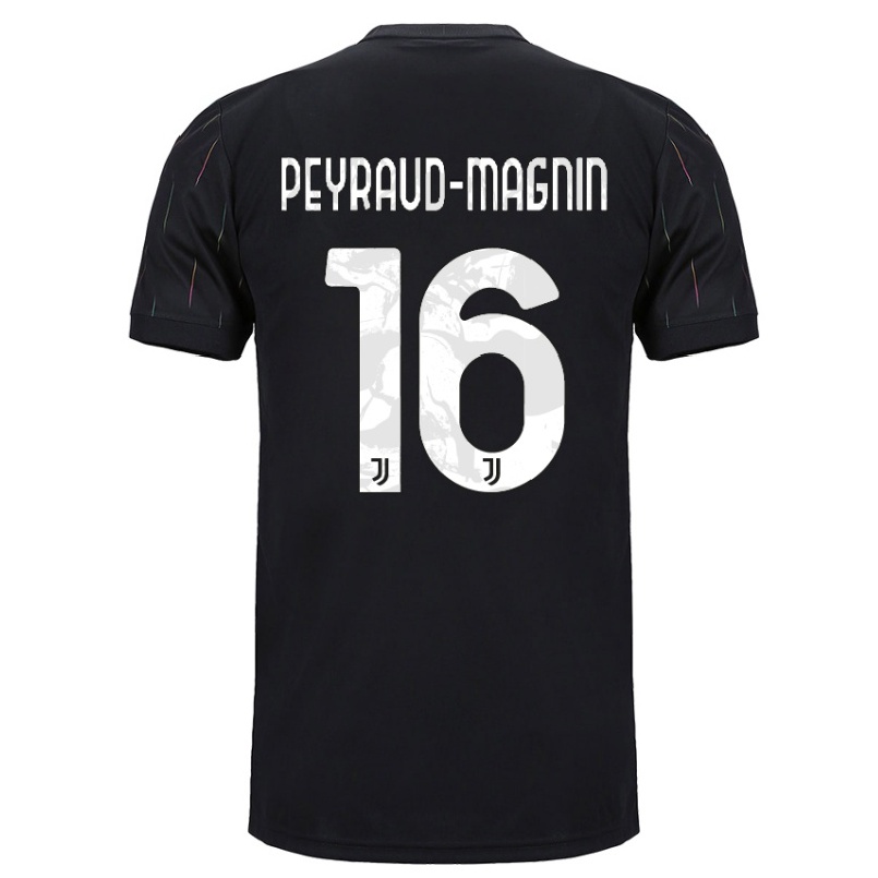 Naisten Jalkapallo Pauline Peyraud-Magnin #16 Musta Vieraspaita 2021/22 Lyhythihainen Paita T-paita