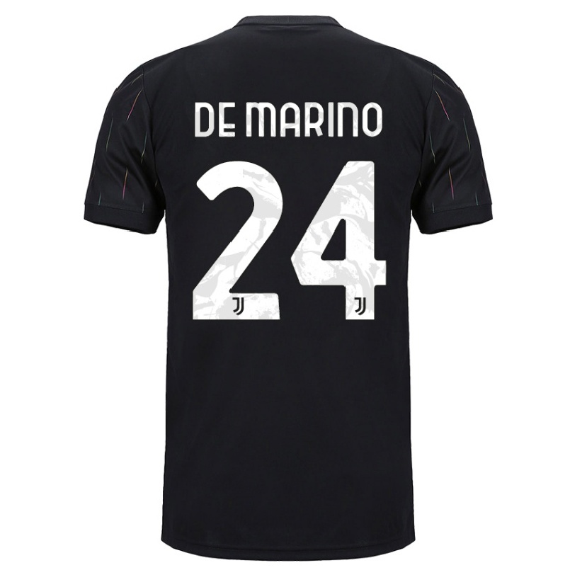 Naisten Jalkapallo Davide De Marino #24 Musta Vieraspaita 2021/22 Lyhythihainen Paita T-paita