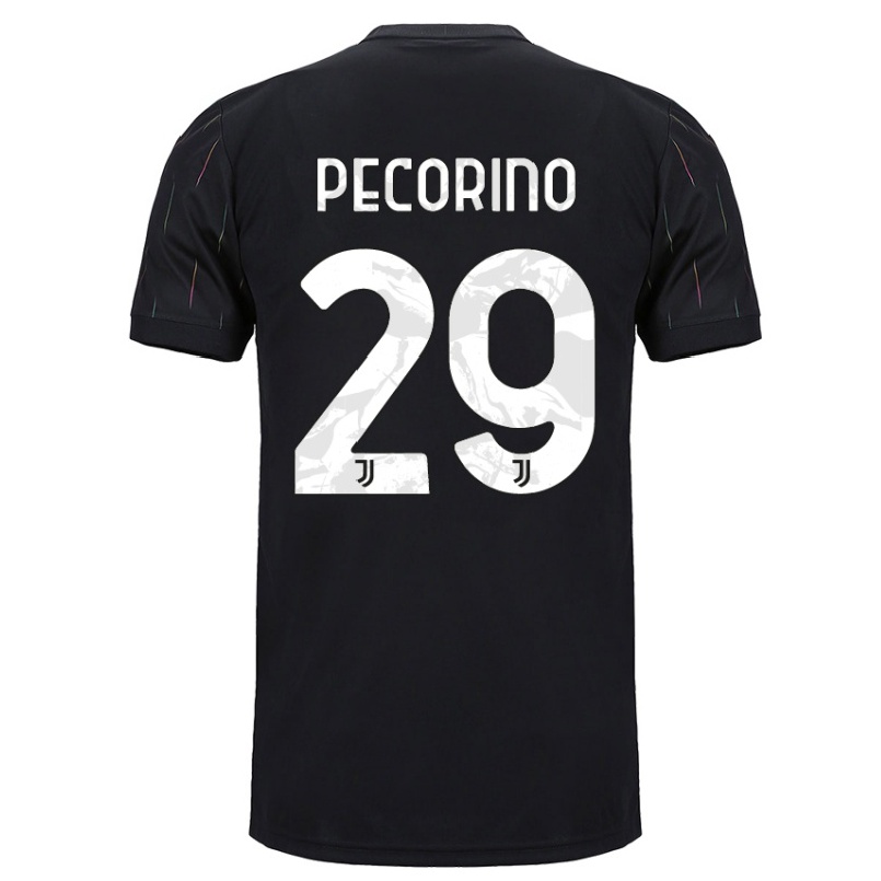 Naisten Jalkapallo Emanuele Pecorino #29 Musta Vieraspaita 2021/22 Lyhythihainen Paita T-paita