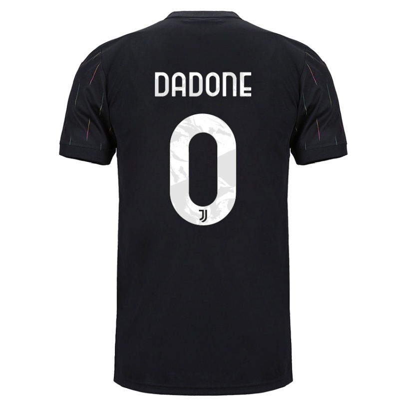 Naisten Jalkapallo Filippo Dadone #0 Musta Vieraspaita 2021/22 Lyhythihainen Paita T-paita