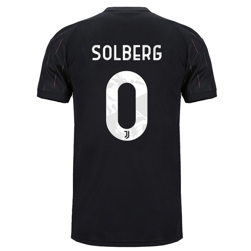 Naisten Jalkapallo Elias Solberg #0 Musta Vieraspaita 2021/22 Lyhythihainen Paita T-paita