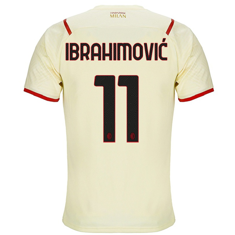 Naisten Jalkapallo Zlatan Ibrahimovic #11 Samppanja Vieraspaita 2021/22 Lyhythihainen Paita T-paita