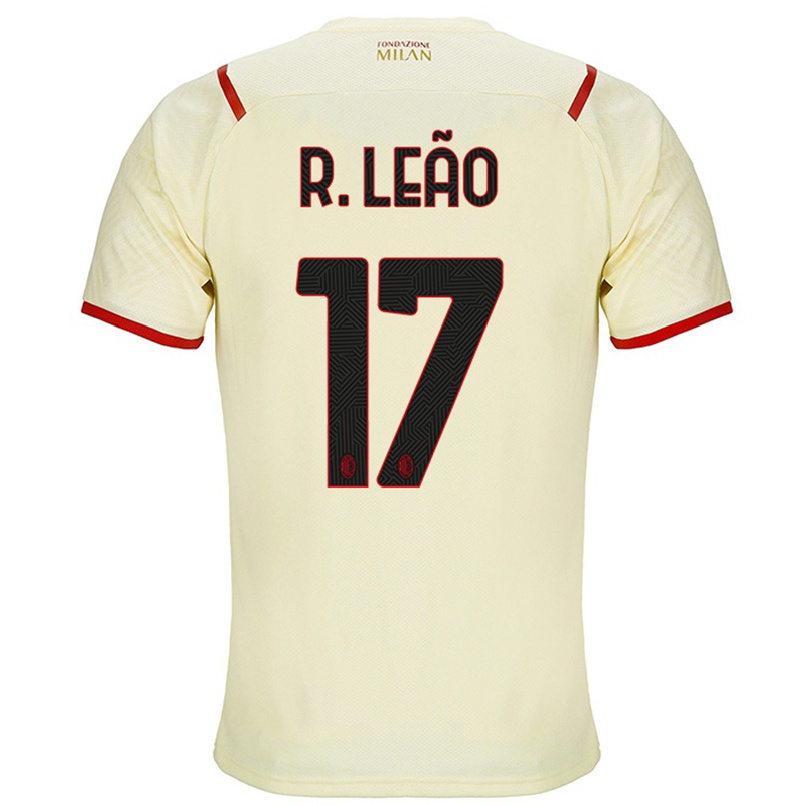 Naisten Jalkapallo Rafael Leao #17 Samppanja Vieraspaita 2021/22 Lyhythihainen Paita T-paita
