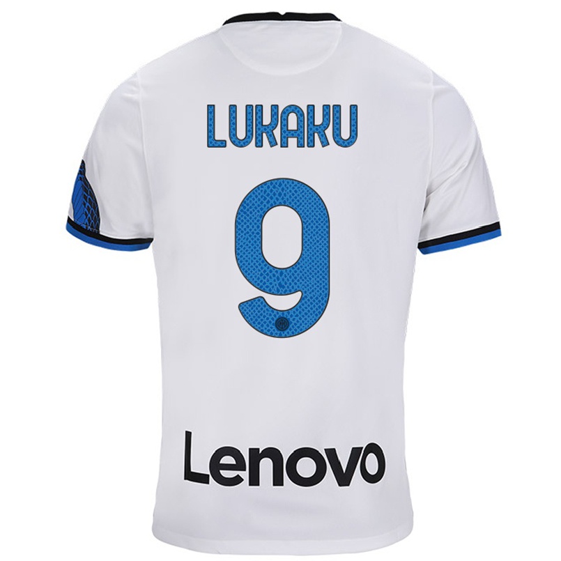 Naisten Jalkapallo Romelu Lukaku #9 Valkoinen Sininen Vieraspaita 2021/22 Lyhythihainen Paita T-paita