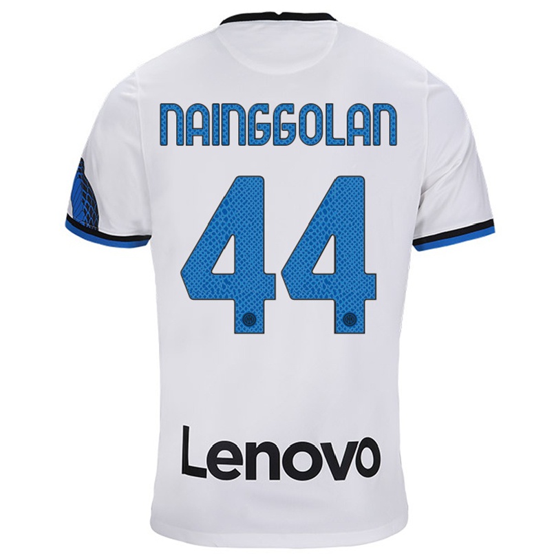 Naisten Jalkapallo Radja Nainggolan #44 Valkoinen Sininen Vieraspaita 2021/22 Lyhythihainen Paita T-paita