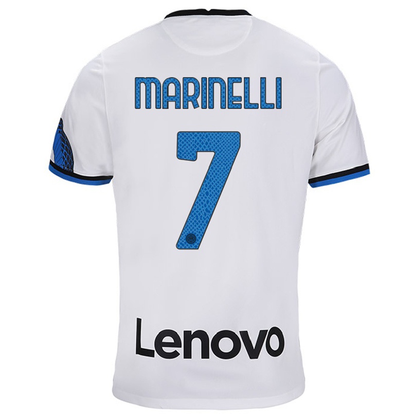 Naisten Jalkapallo Gloria Marinelli #7 Valkoinen Sininen Vieraspaita 2021/22 Lyhythihainen Paita T-paita