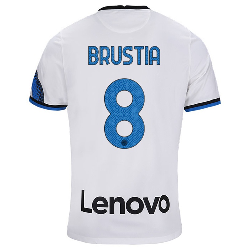 Naisten Jalkapallo Martina Brustia #8 Valkoinen Sininen Vieraspaita 2021/22 Lyhythihainen Paita T-paita