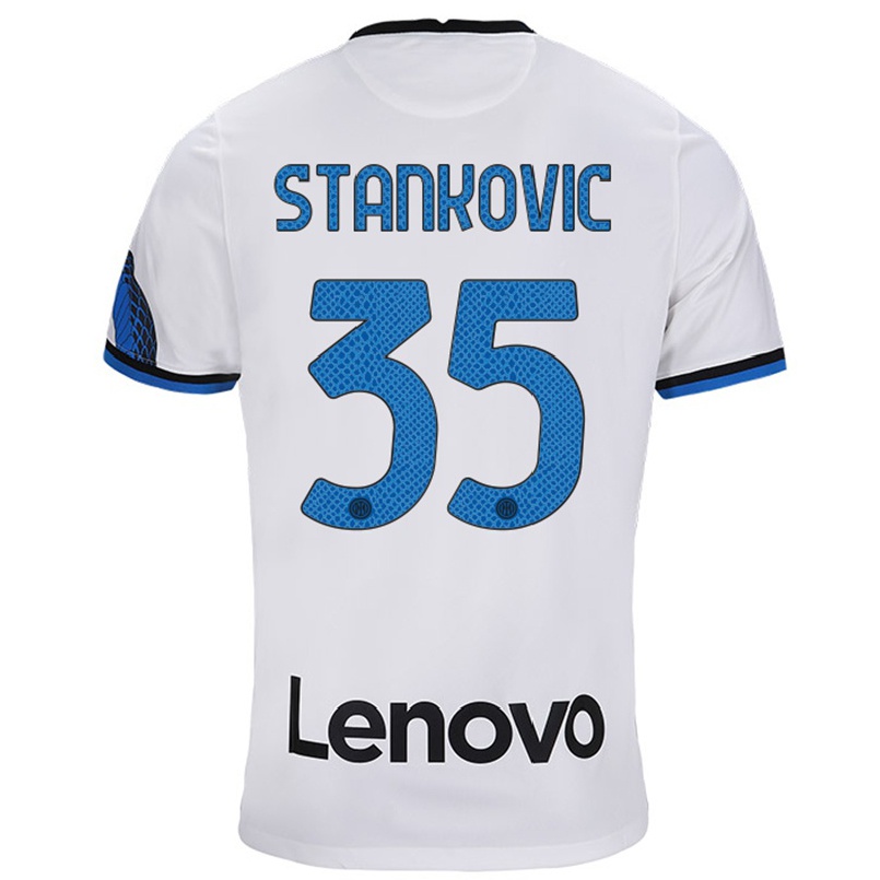 Naisten Jalkapallo Filip Stankovic #35 Valkoinen Sininen Vieraspaita 2021/22 Lyhythihainen Paita T-paita