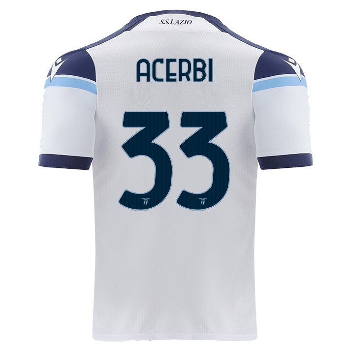 Naisten Jalkapallo Francesco Acerbi #33 Valkoinen Vieraspaita 2021/22 Lyhythihainen Paita T-paita