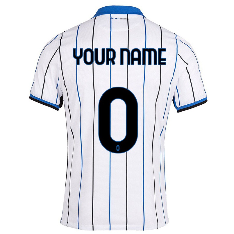 Naisten Jalkapallo Sinun Nimesi #0 Sinivalkoinen Vieraspaita 2021/22 Lyhythihainen Paita T-paita