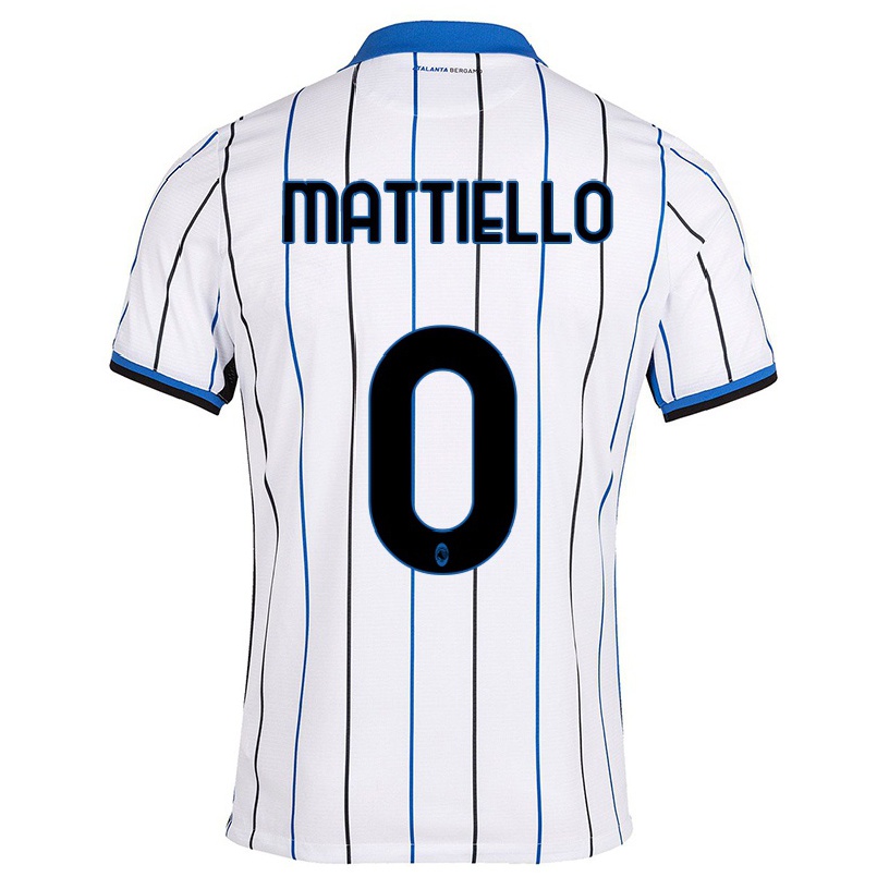 Naisten Jalkapallo Federico Mattiello #0 Sinivalkoinen Vieraspaita 2021/22 Lyhythihainen Paita T-paita