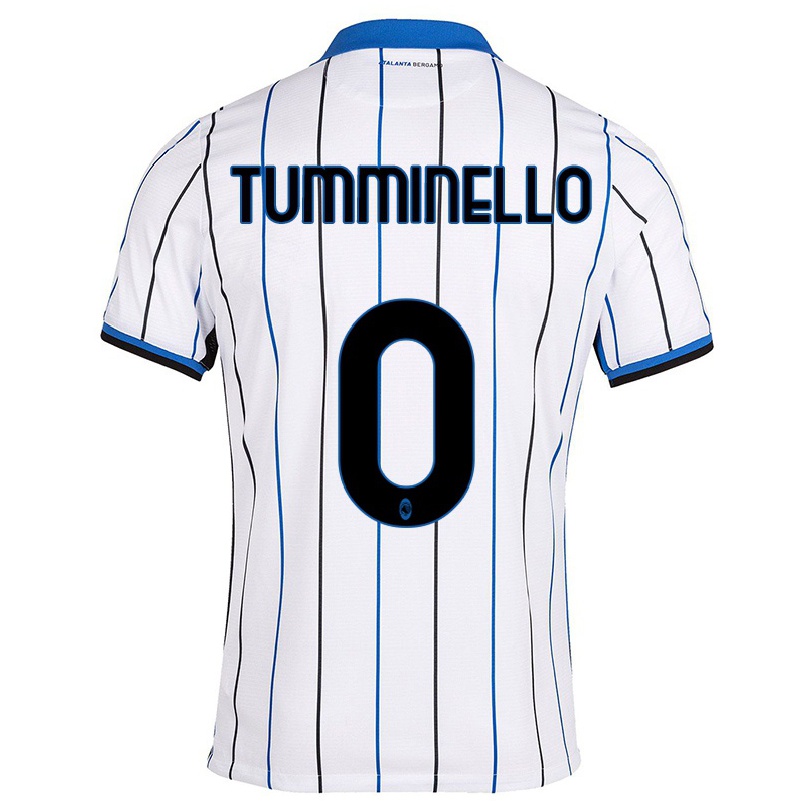 Naisten Jalkapallo Marco Tumminello #0 Sinivalkoinen Vieraspaita 2021/22 Lyhythihainen Paita T-paita