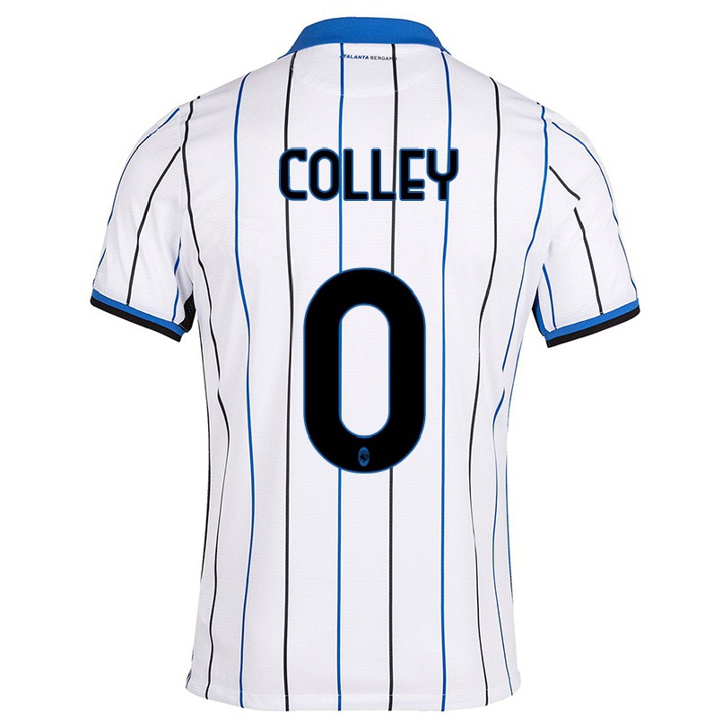 Naisten Jalkapallo Ebrima Colley #0 Sinivalkoinen Vieraspaita 2021/22 Lyhythihainen Paita T-paita