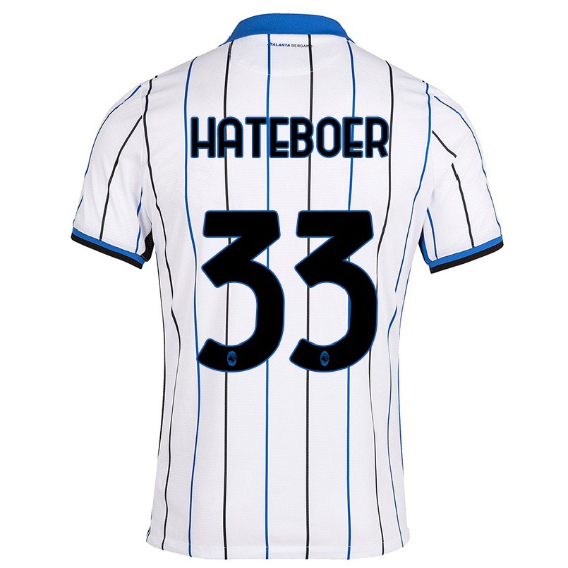 Naisten Jalkapallo Hans Hateboer #33 Sinivalkoinen Vieraspaita 2021/22 Lyhythihainen Paita T-paita