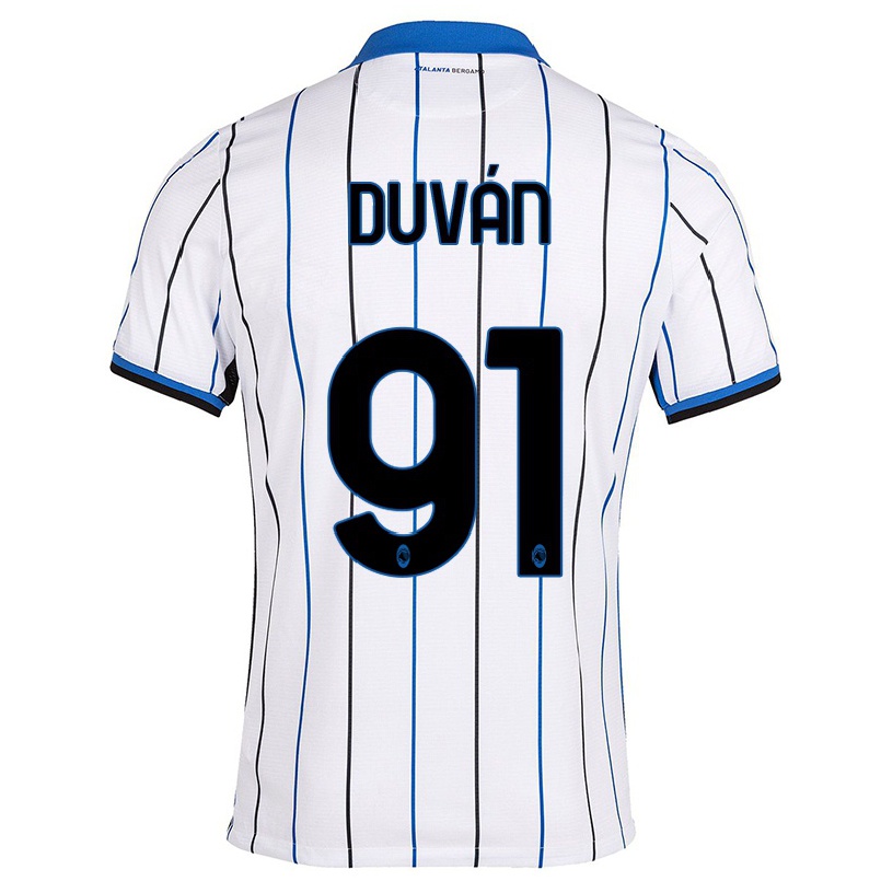 Naisten Jalkapallo Duvan Zapata #91 Sinivalkoinen Vieraspaita 2021/22 Lyhythihainen Paita T-paita