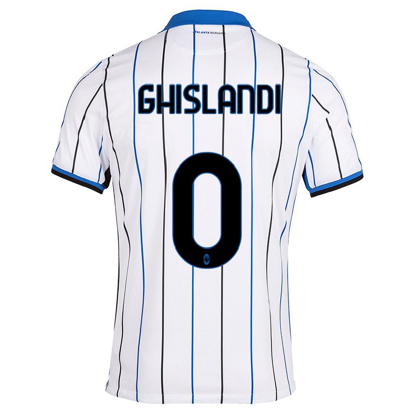 Naisten Jalkapallo Davide Ghislandi #0 Sinivalkoinen Vieraspaita 2021/22 Lyhythihainen Paita T-paita
