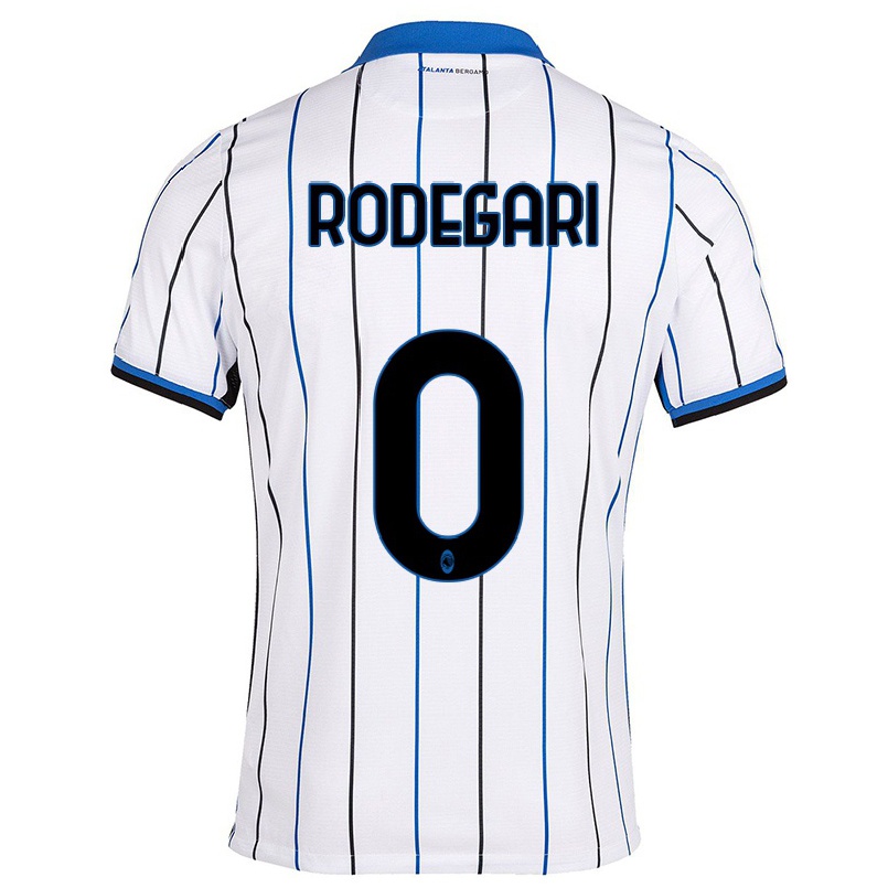Naisten Jalkapallo Elio Rodegari #0 Sinivalkoinen Vieraspaita 2021/22 Lyhythihainen Paita T-paita