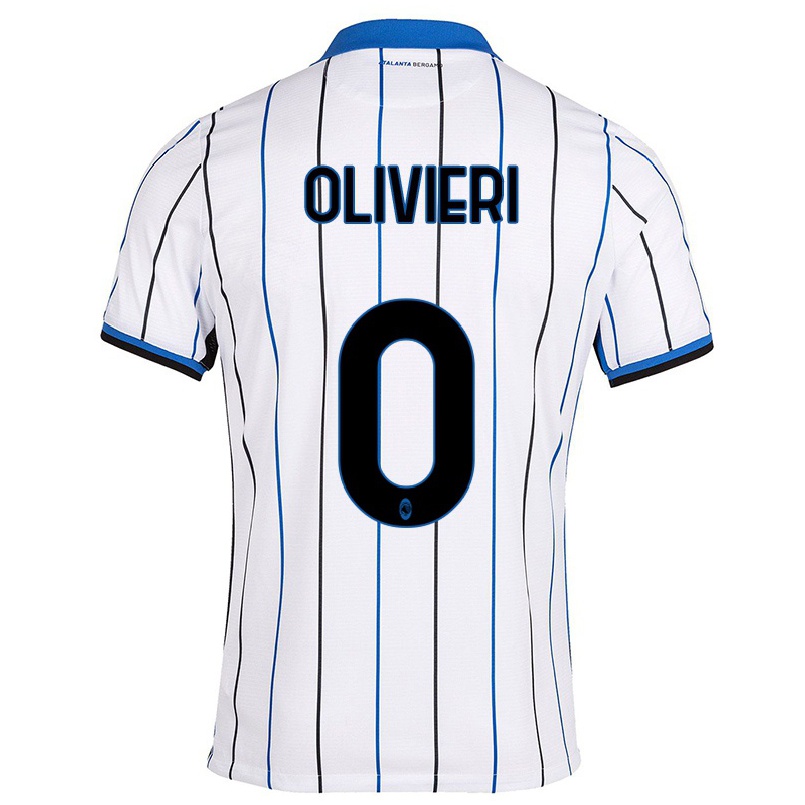 Naisten Jalkapallo Andrea Olivieri #0 Sinivalkoinen Vieraspaita 2021/22 Lyhythihainen Paita T-paita