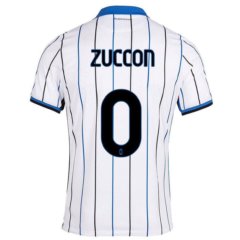 Naisten Jalkapallo Federico Zuccon #0 Sinivalkoinen Vieraspaita 2021/22 Lyhythihainen Paita T-paita
