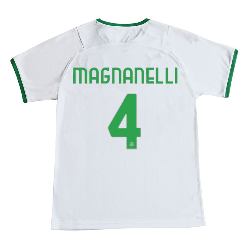 Naisten Jalkapallo Francesco Magnanelli #4 Valkoinen Vieraspaita 2021/22 Lyhythihainen Paita T-paita