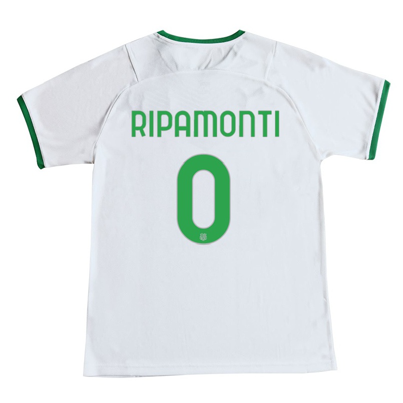 Naisten Jalkapallo Martino Ripamonti #0 Valkoinen Vieraspaita 2021/22 Lyhythihainen Paita T-paita