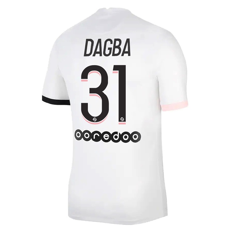 Naisten Jalkapallo Colin Dagba #31 Valkoinen Vaaleanpunainen Vieraspaita 2021/22 Lyhythihainen Paita T-paita