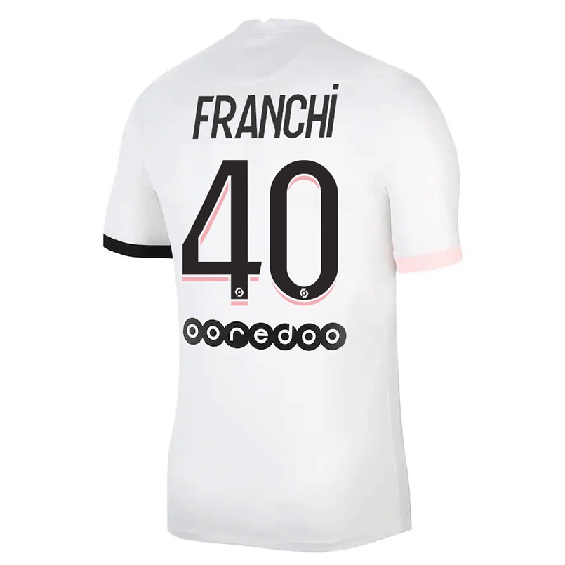 Naisten Jalkapallo Denis Franchi #40 Valkoinen Vaaleanpunainen Vieraspaita 2021/22 Lyhythihainen Paita T-paita