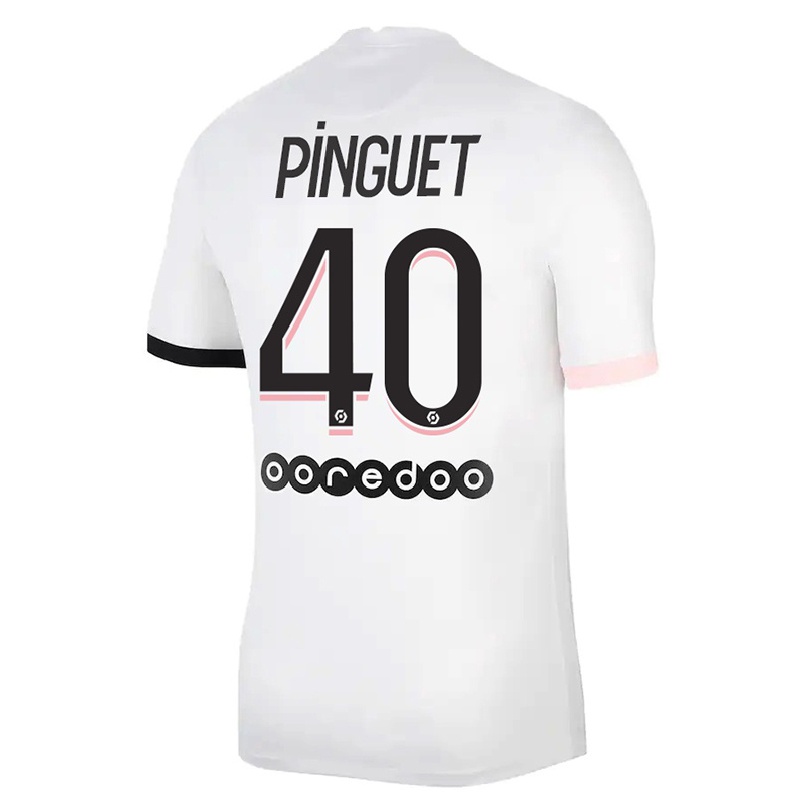 Naisten Jalkapallo Alice Pinguet #40 Valkoinen Vaaleanpunainen Vieraspaita 2021/22 Lyhythihainen Paita T-paita