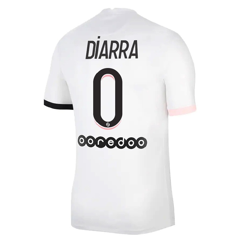 Naisten Jalkapallo Ibrahim Diarra #0 Valkoinen Vaaleanpunainen Vieraspaita 2021/22 Lyhythihainen Paita T-paita