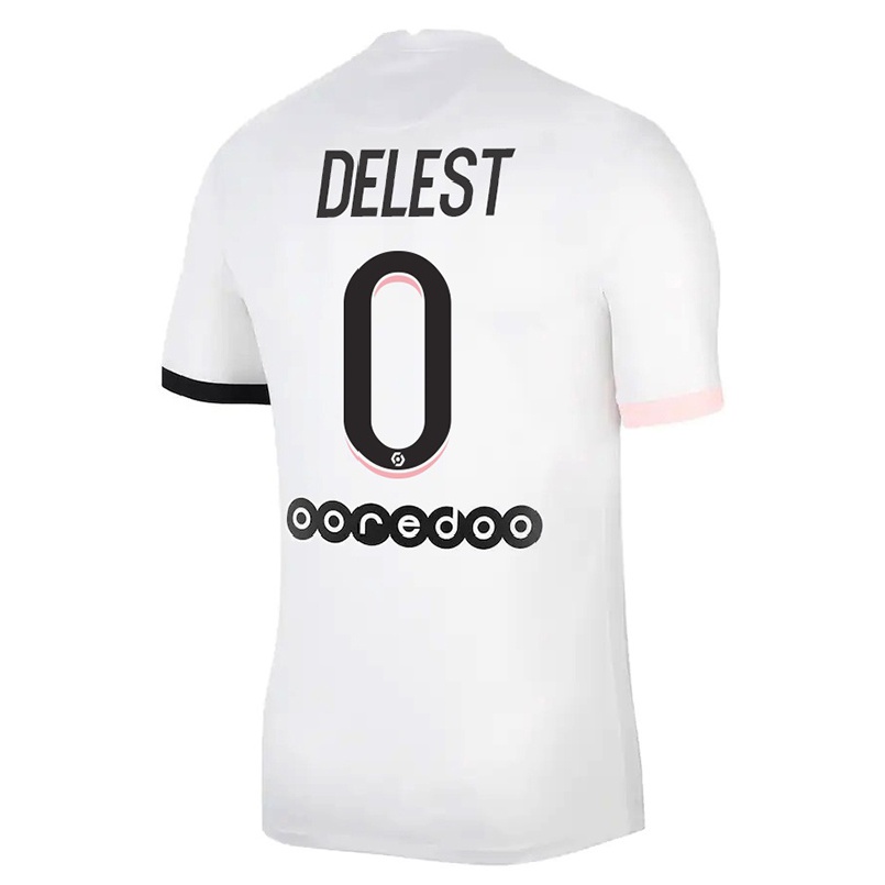 Naisten Jalkapallo Shadyl Delest #0 Valkoinen Vaaleanpunainen Vieraspaita 2021/22 Lyhythihainen Paita T-paita
