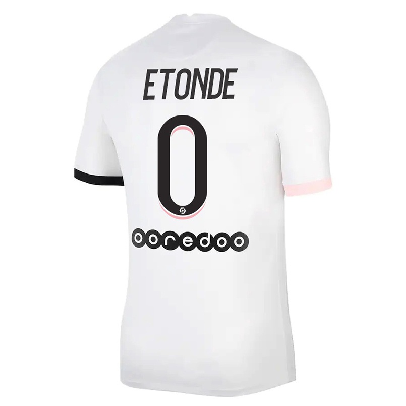 Naisten Jalkapallo Romaric Etonde #0 Valkoinen Vaaleanpunainen Vieraspaita 2021/22 Lyhythihainen Paita T-paita