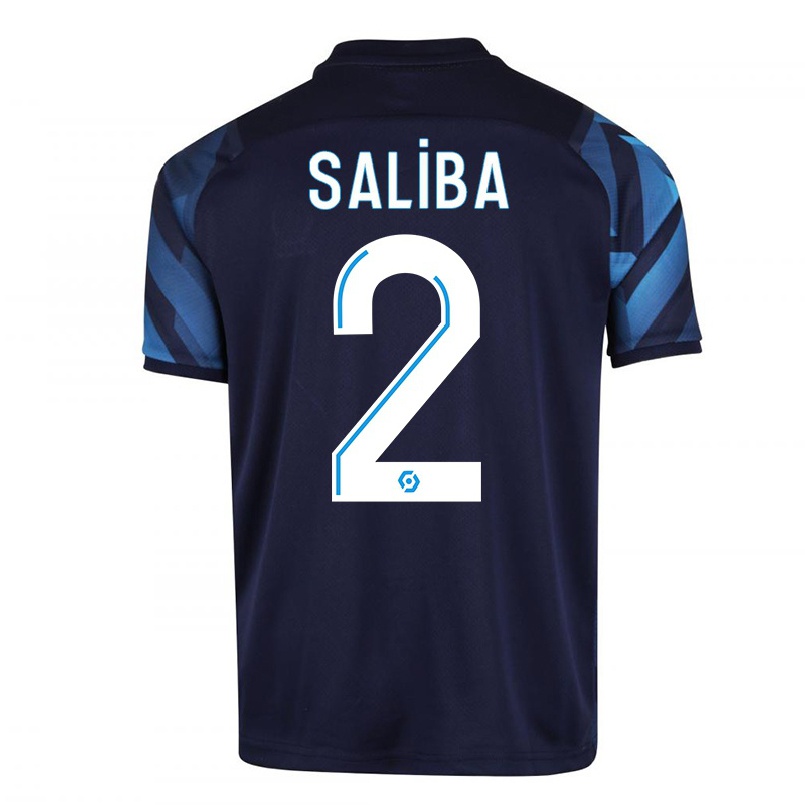 Naisten Jalkapallo William Saliba #2 Tummansininen Vieraspaita 2021/22 Lyhythihainen Paita T-paita