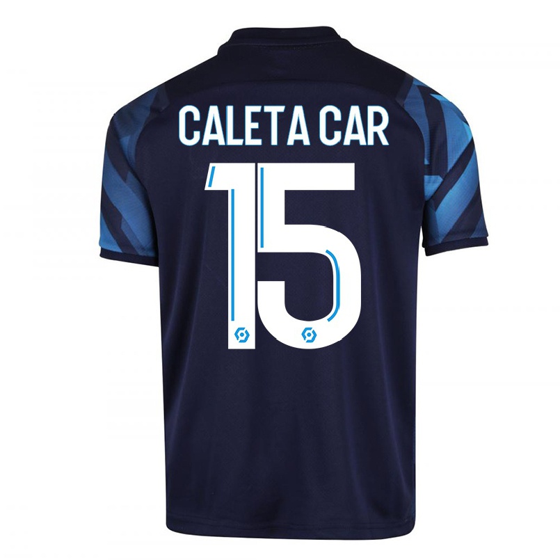 Naisten Jalkapallo Duje Caleta-Car #15 Tummansininen Vieraspaita 2021/22 Lyhythihainen Paita T-paita