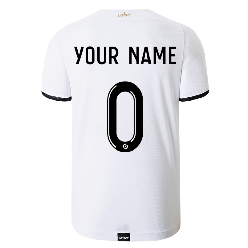Naisten Jalkapallo Sinun Nimesi #0 Valkoinen Vieraspaita 2021/22 Lyhythihainen Paita T-paita